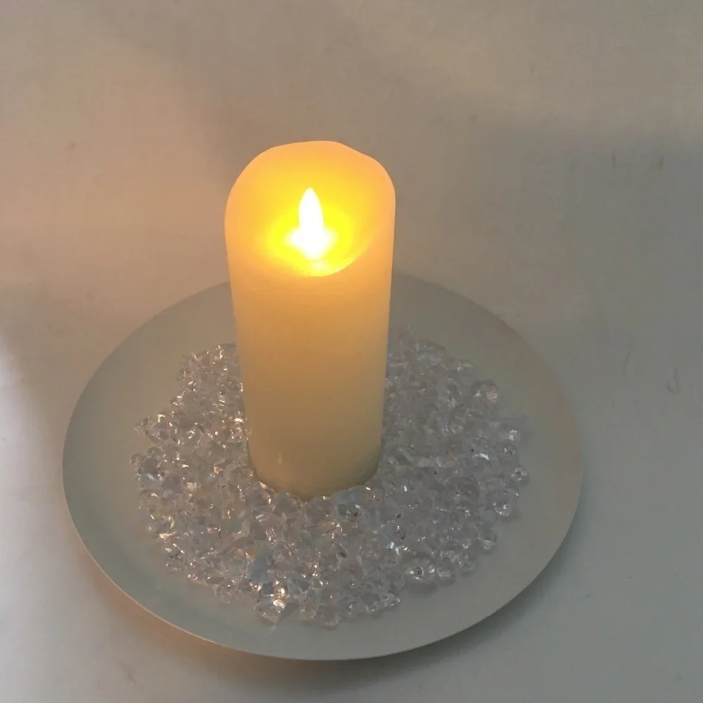 Metal Round Candle Holder White